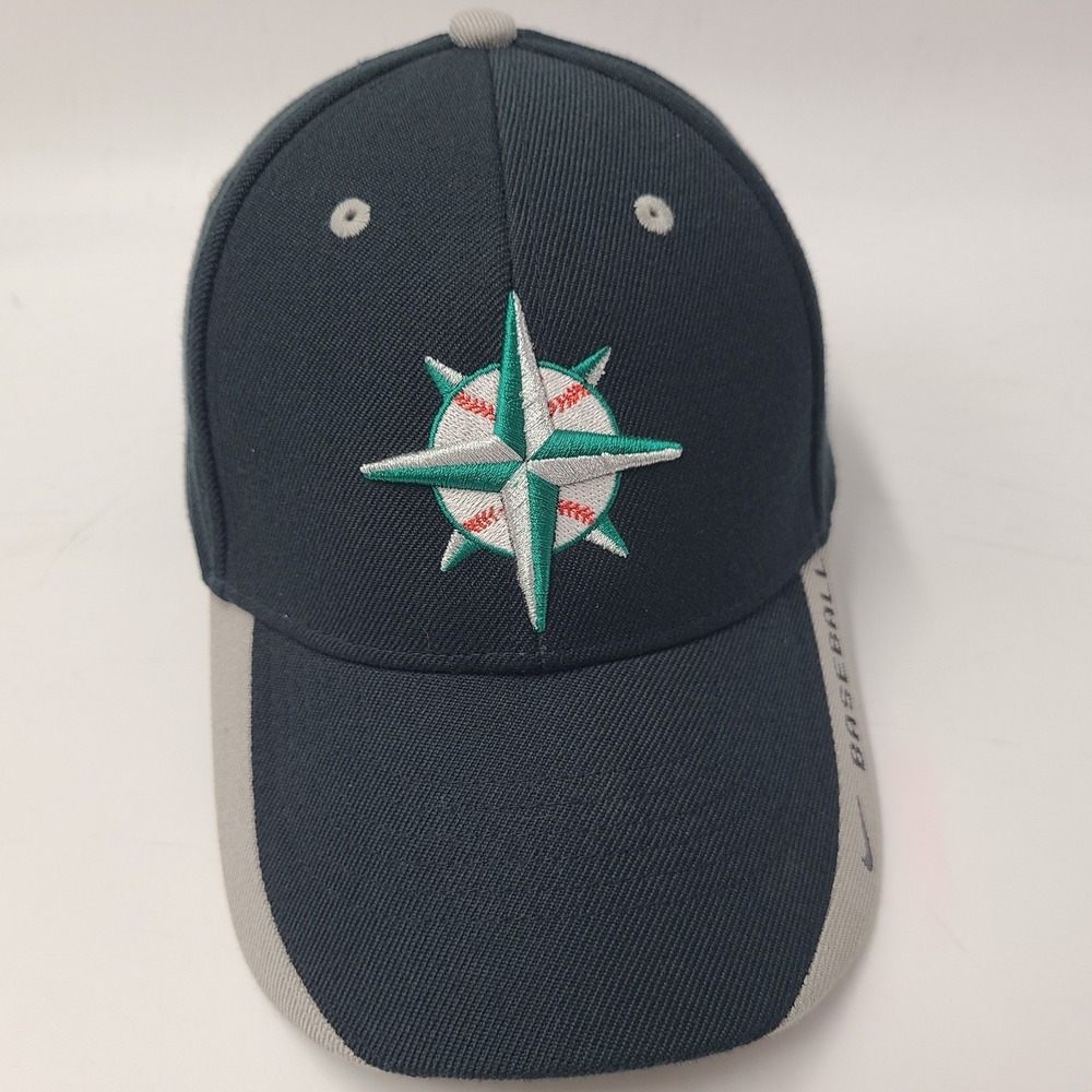 Seattle Mariners Hat Nike Adjustable Blue Wool Blend Compass Logo Men MLB Casual